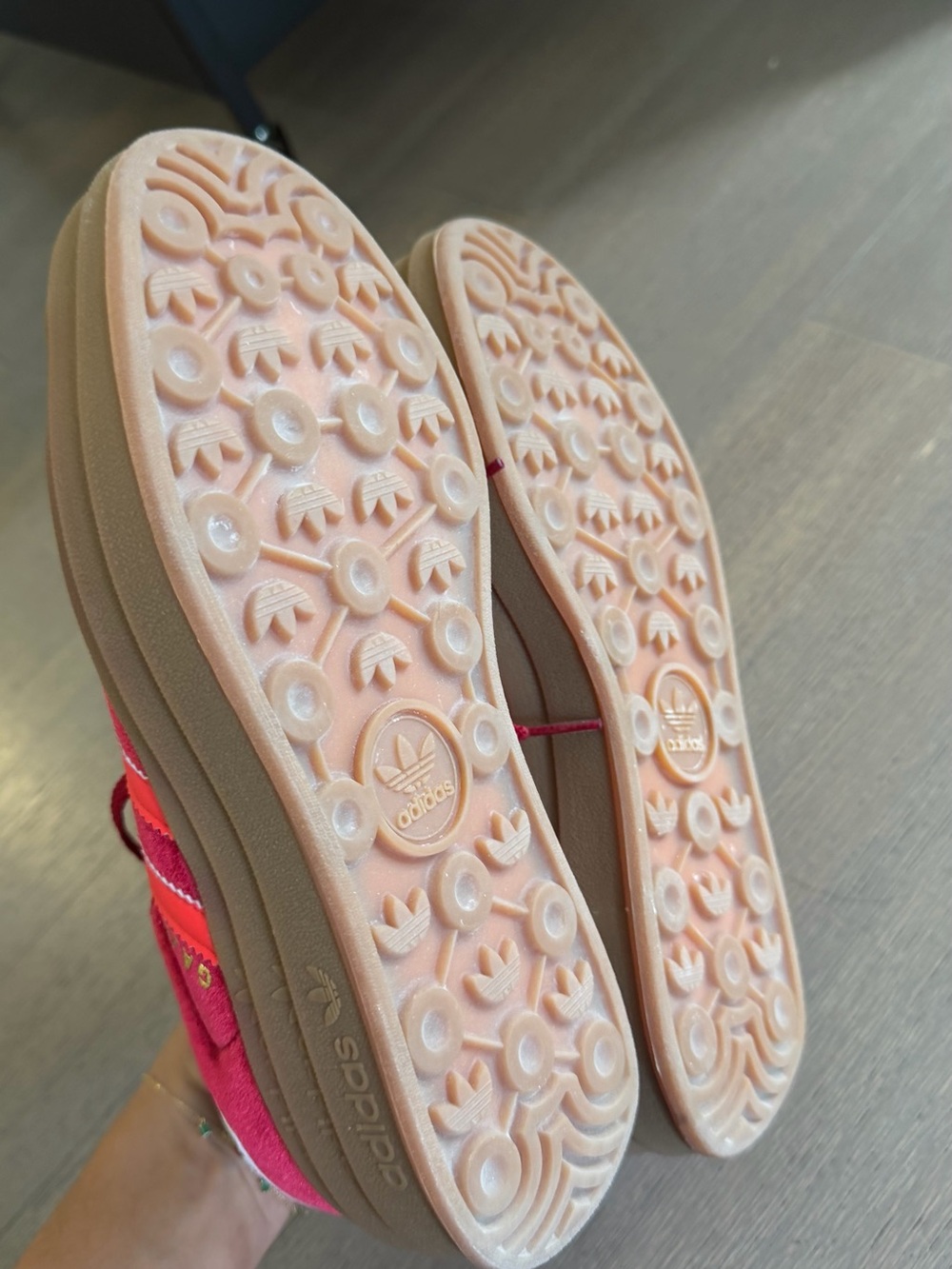 Adidas Gazelle Bold Bright Red Velvet Platform Sneakers - Picture 5 of 5